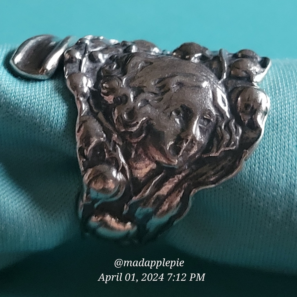 Vintage Sterling Silver Spoon Ring Goddess Mother Lily of the Valley May Flower